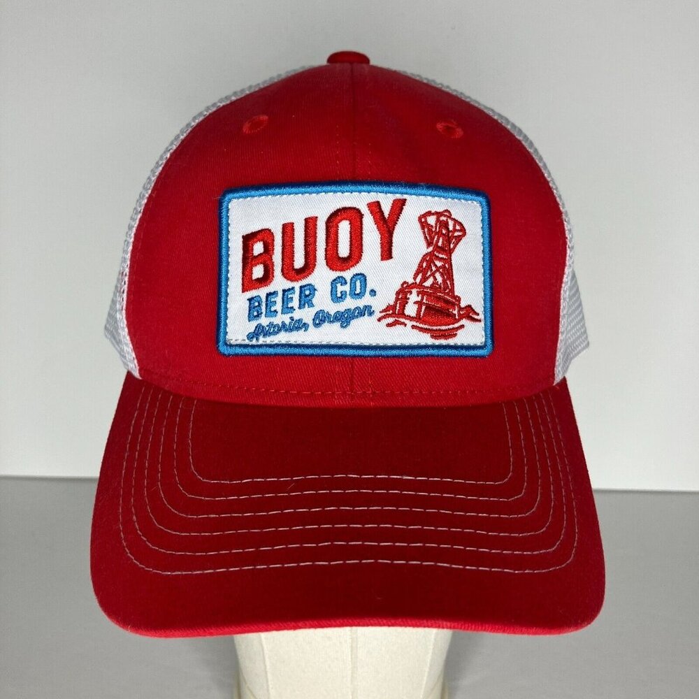 Buoy Beer Co Astoria Oregon Red White Adjustable Hat